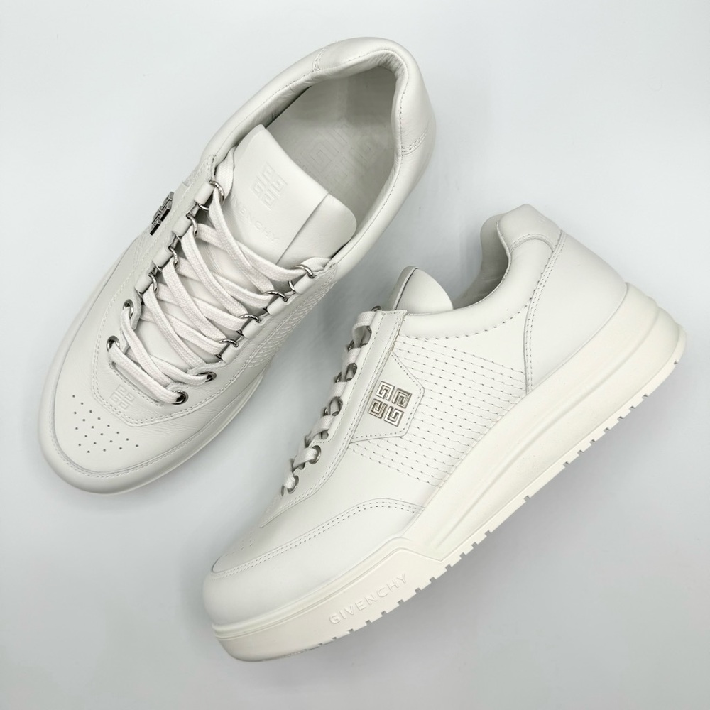 NEW Givenchy White 4G Logo Low Top Lace Up Sneakers Trainers Shoes